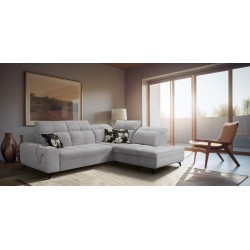 Ecksofa Ascot VII mit Schlaffunktion, USB-Anschluss, verstellbaren Kopfstützen – Raffinesse und Komfort in einem