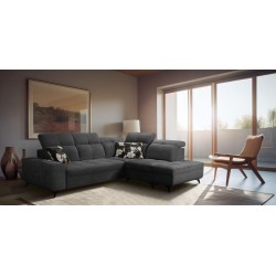 Ascot VII corner sofa with sleeping function, USB port, adjustable headrests – sophistication and comfort in one