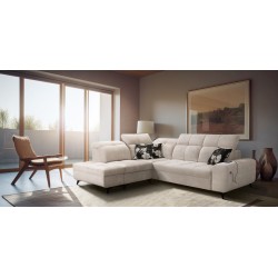 Ascot VII corner sofa with sleeping function, USB port, adjustable headrests – sophistication and comfort in one
