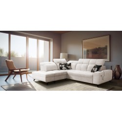 Esquina Ascot VII con función de cama, puerto USB, reposacabezas ajustables: sofisticación y confort en uno.