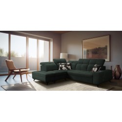 Ascot VII corner sofa with sleeping function, USB port, adjustable headrests – sophistication and comfort in one
