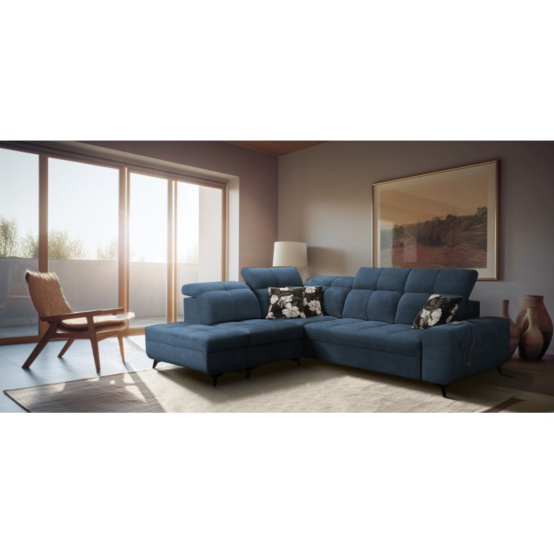 Ecksofa Ascot VII mit Schlaffunktion, USB-Anschluss, verstellbaren Kopfstützen – Raffinesse und Komfort in einem