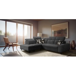 Ecksofa Ascot VII mit Schlaffunktion, USB-Anschluss, verstellbaren Kopfstützen – Raffinesse und Komfort in einem