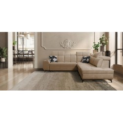 Ecksofa Ascot IX mit Schlaffunktion, USB-Anschluss und verstellbaren Kopfstützen - Samt, Wave 4