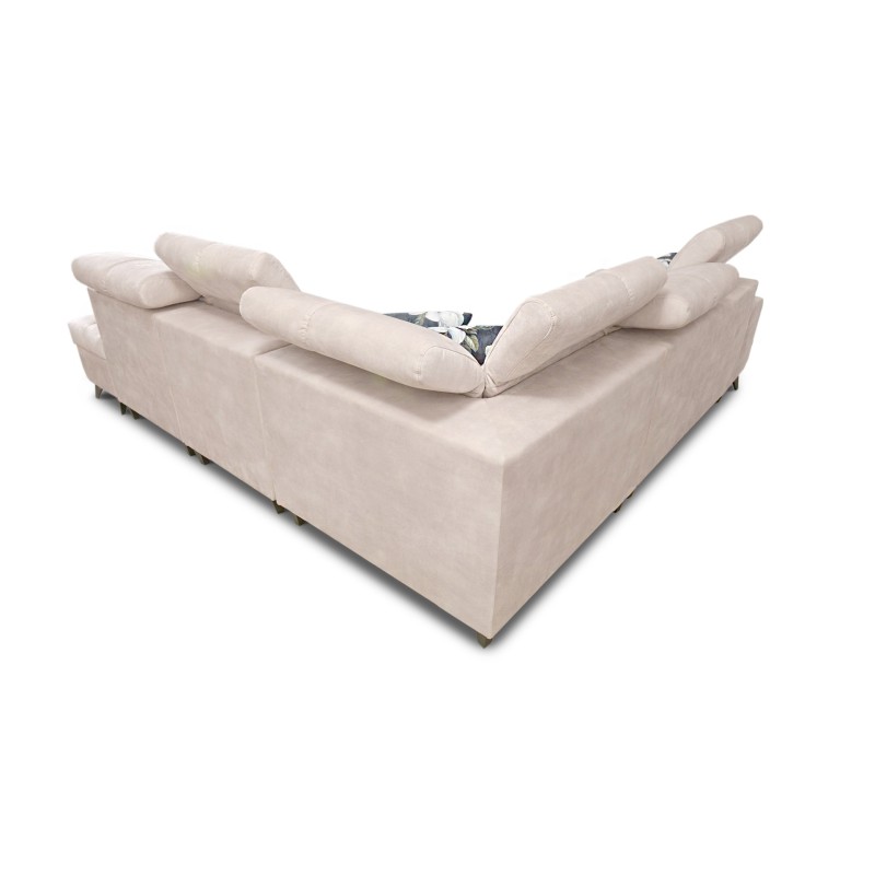 Ascot IX corner sofa with sleeping function, USB port, and adjustable headrests - Velvet, Wave 5