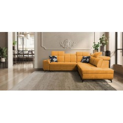 Ascot IX corner sofa with sleeping function, USB port, and adjustable headrests - Velvet, Wave 5