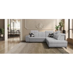 Ascot IX corner sofa with a sleeping function, USB port, and adjustable headrests - Velvet, Wave 15