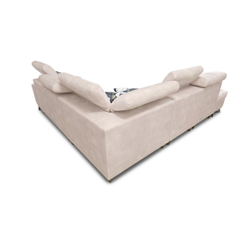 Ascot IX corner sofa with sleeping function, USB port, and adjustable headrests - Velvet, Wave 5