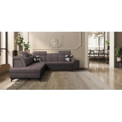 Ascot IX corner sofa with sleeping function, USB port, and adjustable headrests - Velvet, Wave 10