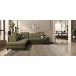 Ascot IX corner sofa with a sleeping function, USB port, and adjustable headrests - Velvet, Wave 11