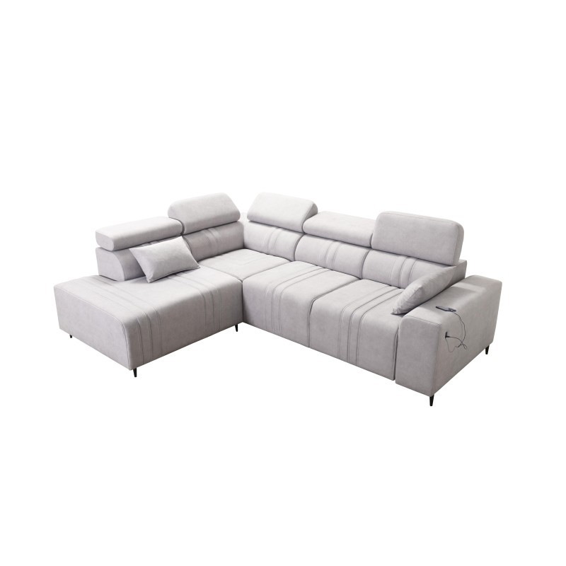 Sofá esquinero Verona VII con función de cama en tela de terciopelo, Vena 6: elegancia y funcionalidad