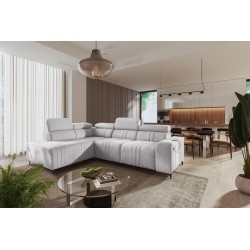 Verona VII corner sofa with a sleeping function in Velvet fabric, Vena 3 – elegance and functionality