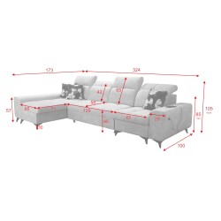 Ascot XII Corner Sofa with Sleeping Function - Comfort and Functionality in One