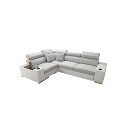Napoli II Ecksofa mit Schlaffunktion und Bar - Geflecht, Lexo 6601 + Kunstleder + Kunstleder