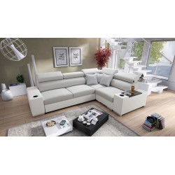 Esquina Napoli II con función de cama y bar - Tejido, Lexo 6601 + Eco-cuero + Eco-cuero