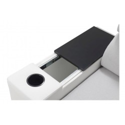 Ecksofa Napoli I Mini mit Schlaffunktion und Bar - Geflecht, Luxo 6601 + Kunstleder + Kunstleder