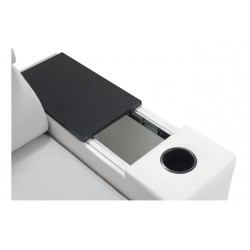 Ecksofa Napoli I Mini mit Schlaffunktion und Bar - Geflecht, Luxo 6601 + Kunstleder + Kunstleder