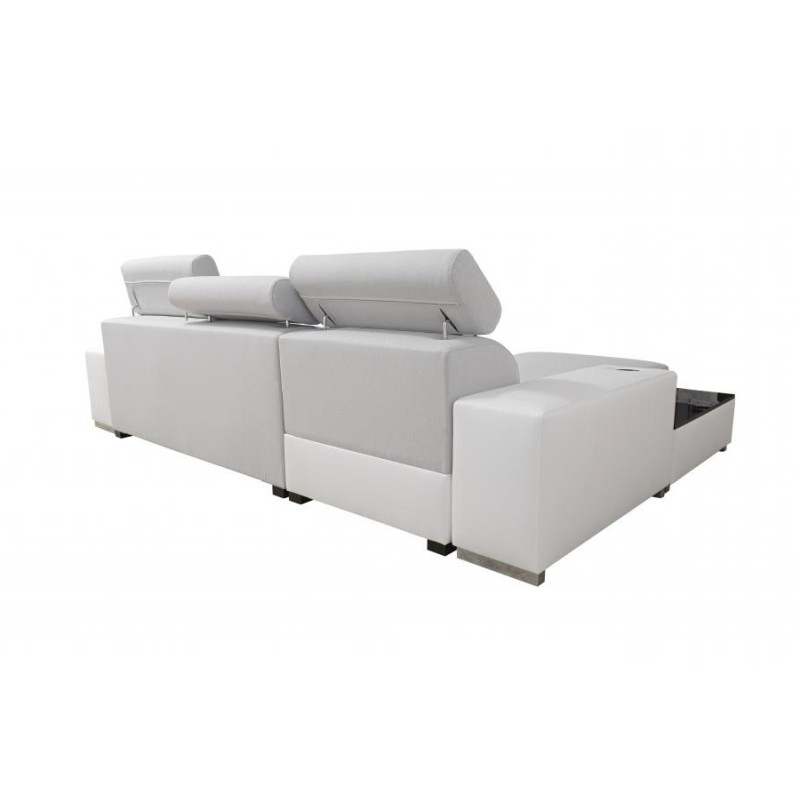 Esquina Napoli I mini con función de cama y bar - Terciopelo, Amor Velvet 4301 + Eco-cuero + Eco-cuero