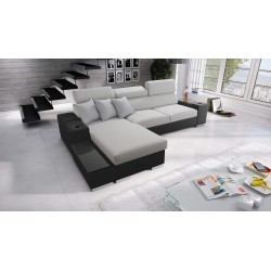 Esquina Napoli I mini con función de cama y bar - Plecionka, Sawana 84 + Eco-cuero + Eco-cuero