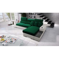 Napoli I maxi corner sofa with a sleeping function and an opening bar