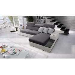 Napoli I maxi corner sofa with a sleeping function and an opening bar