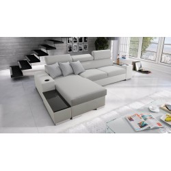 Napoli I maxi corner sofa with a sleeping function and an opening bar