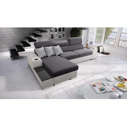 Napoli I maxi corner sofa with a sleeping function and an opening bar