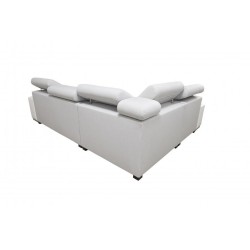 Ecksofa Napoli II mit Schlaffunktion und Bar - Samt, Amor Velvet 4311 + Kunstleder + Kunstleder