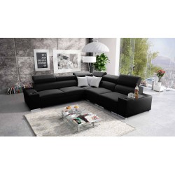 Ecksofa Napoli III mit Schlaffunktion | Luxuriöses Ecksofa mit öffnender Bar