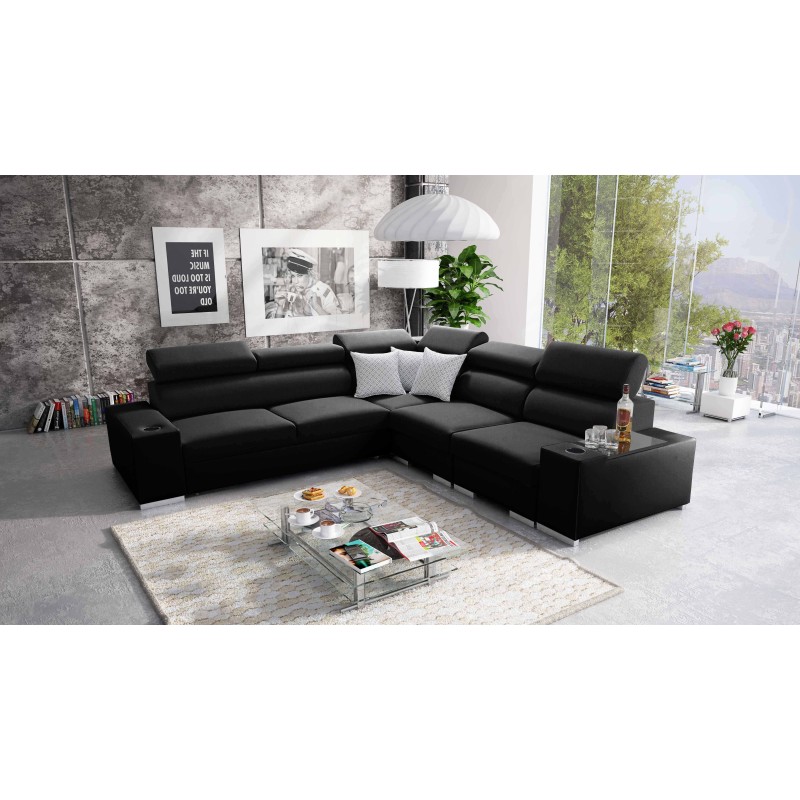 Napoli III Corner Sofa with Sleeping Function | Luxurious Corner Sofa with Opening Bar