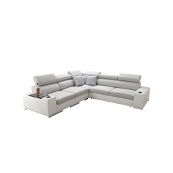 Ecksofa Napoli III mit Schlaffunktion | Luxuriöses Ecksofa mit öffnender Bar