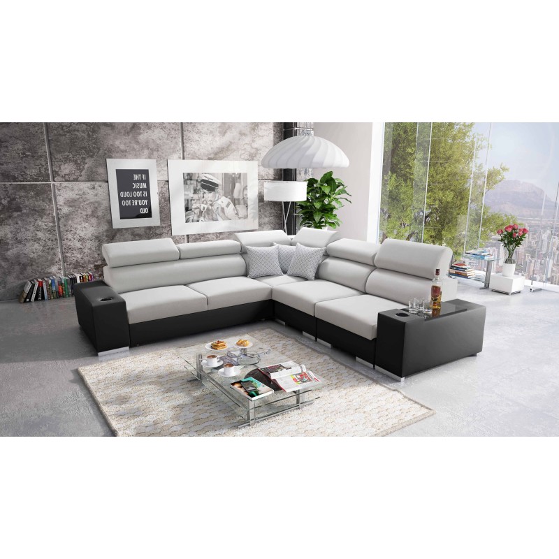 Napoli III Corner Sofa with Sleeping Function | Luxurious Corner Sofa with Opening Bar