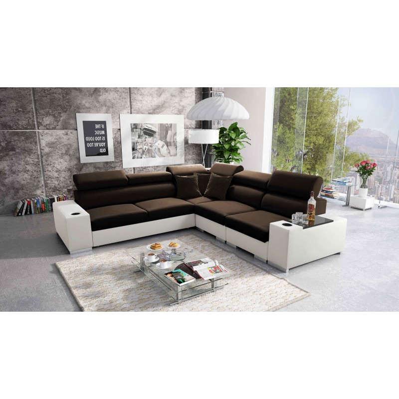 Napoli III Corner Sofa with Sleeping Function | Luxurious Corner Sofa with Opening Bar