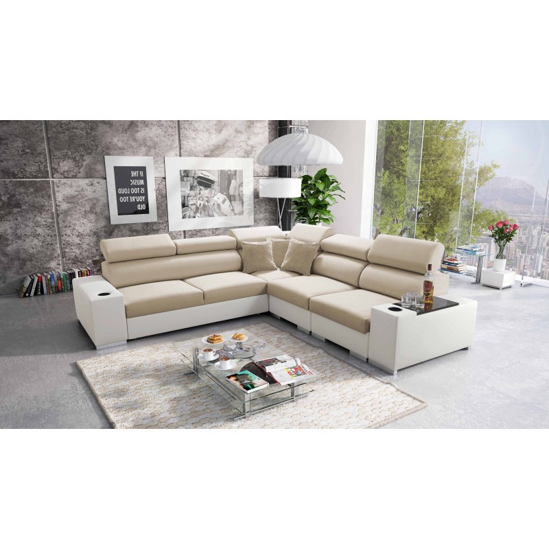 Napoli III Corner Sofa with Sleeping Function | Luxurious Corner Sofa with Opening Bar