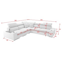 Napoli III Corner Sofa with Sleeping Function | Luxurious Corner Sofa with Opening Bar