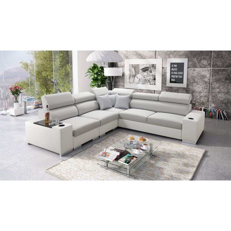 Napoli III Corner Sofa with Sleeping Function | Luxurious Corner Sofa with Opening Bar