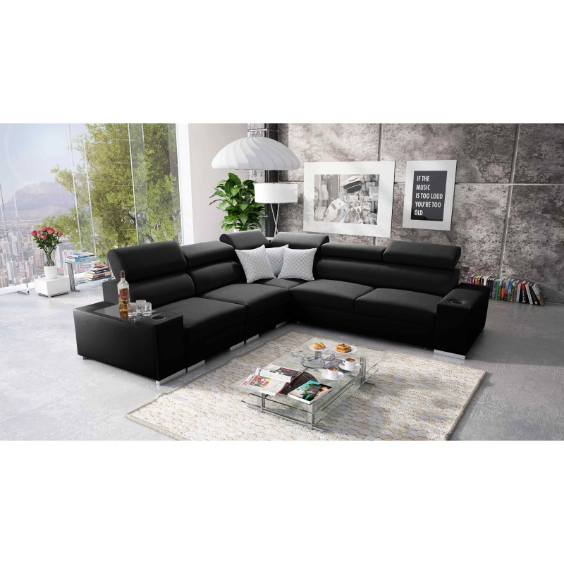 Napoli III Corner Sofa with Sleeping Function | Luxurious Corner Sofa with Opening Bar