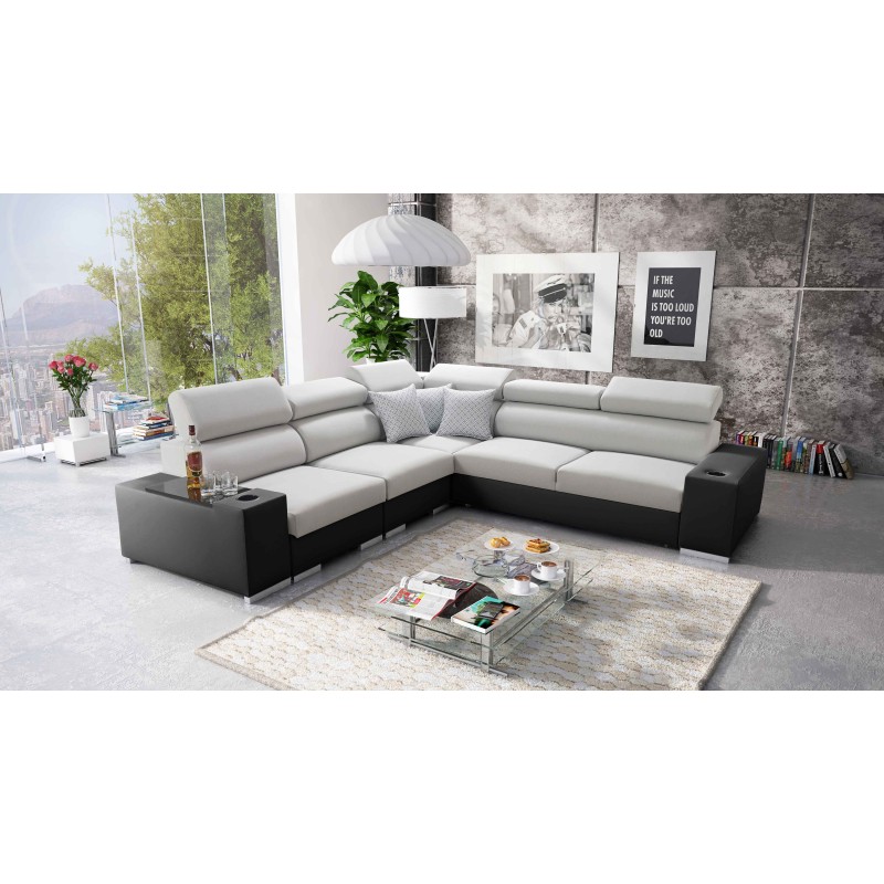 Napoli III Corner Sofa with Sleeping Function | Luxurious Corner Sofa with Opening Bar