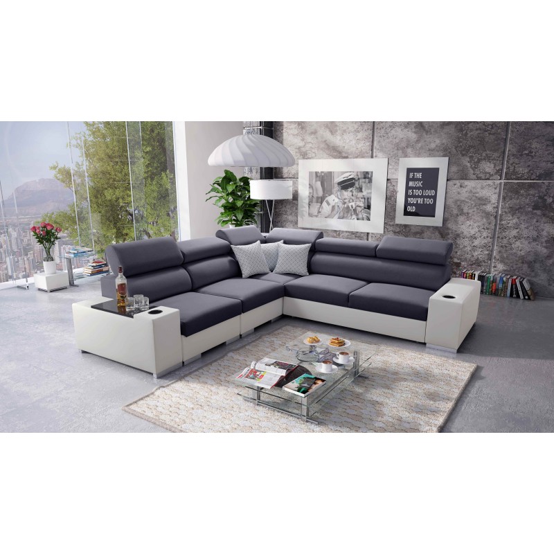 Napoli III Corner Sofa with Sleeping Function | Luxurious Corner Sofa with Opening Bar