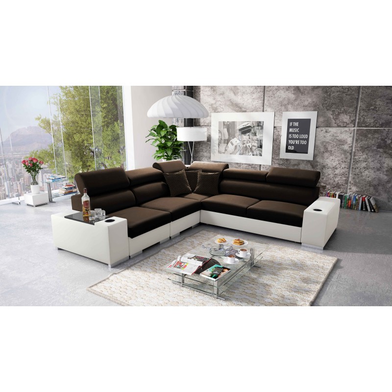 Napoli III Corner Sofa with Sleeping Function | Luxurious Corner Sofa with Opening Bar