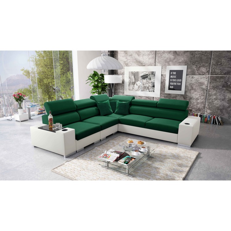 Napoli III Corner Sofa with Sleeping Function | Luxurious Corner Sofa with Opening Bar