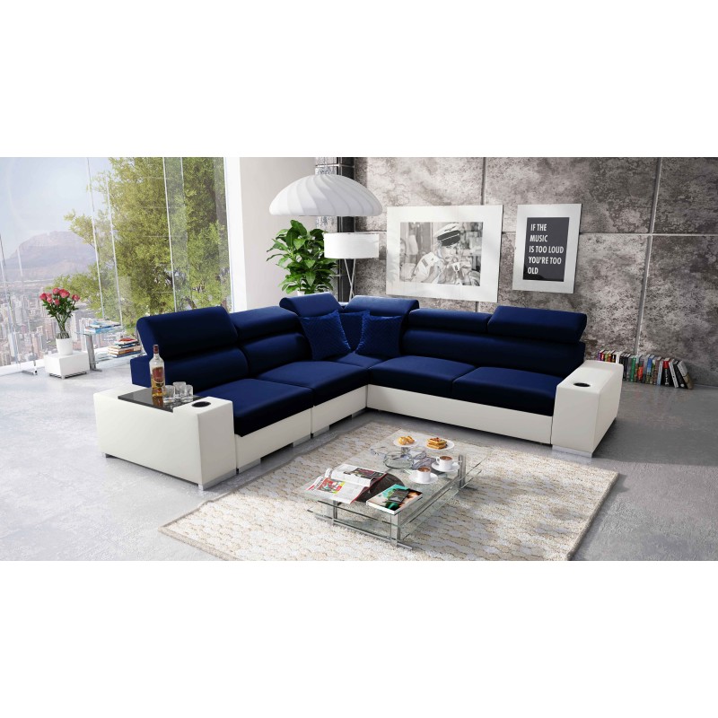 Napoli III Corner Sofa with Sleeping Function | Luxurious Corner Sofa with Opening Bar