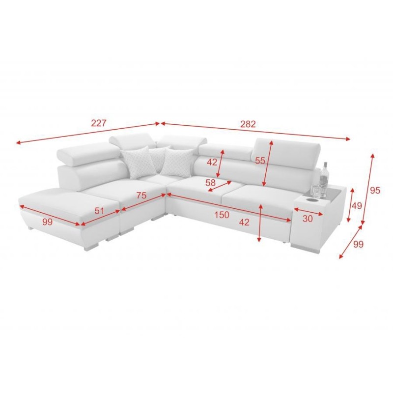 Napoli III corner sofa with sleeping function - elegance and functionality in one
