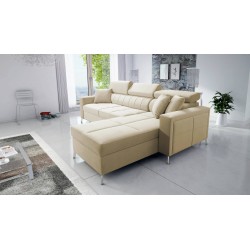 Oslo I Maxi Corner Sofa with Sleeping Function Velvet, Jaguar 2162 | Fantastic comfort and style in your home