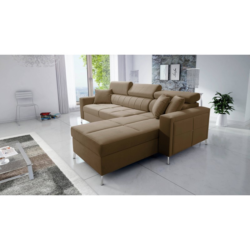 Oslo I Maxi Ecksofa mit Schlaffunktion Velvet, Jaguar 2177 | Fantastischer Komfort und Stil für Ihr Zuhause