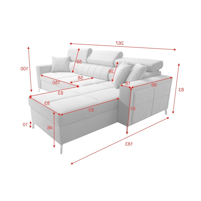 Oslo I Maxi Ecksofa mit Schlaffunktion Velvet, Jaguar 2181 | Fantastischer Komfort und Stil in Ihrem Zuhause