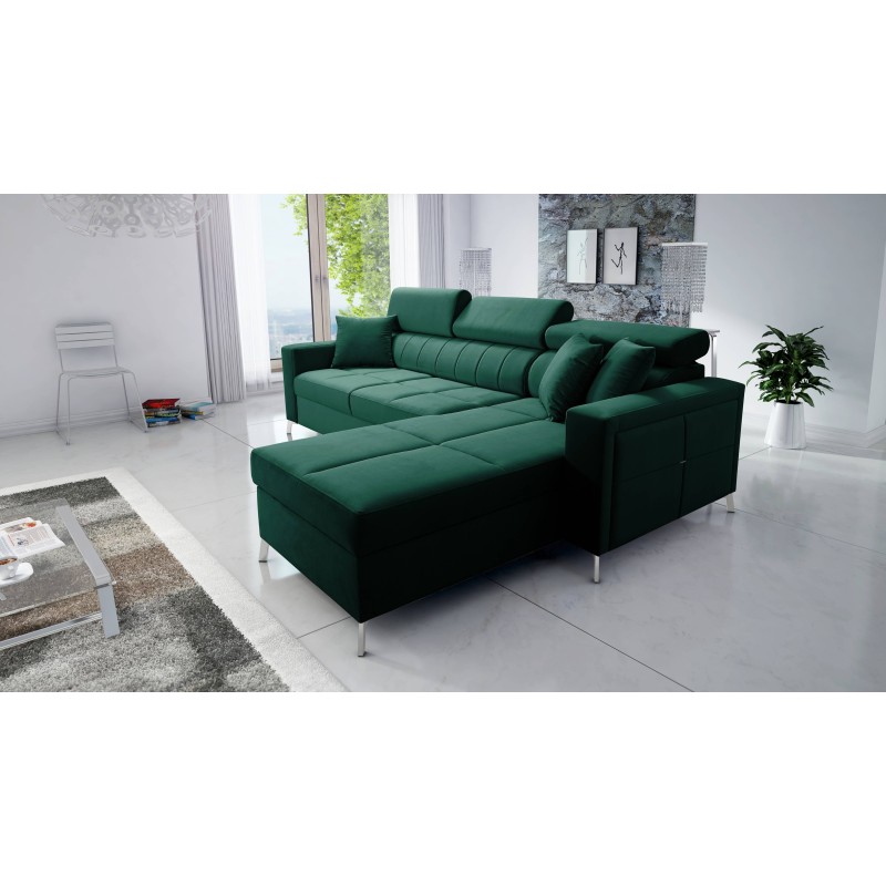 Narożnik Oslo I Maxi z funkcją spania Velvet, Jaguar 2185 | Fantastyczny komfort i styl w Twoim domu