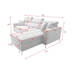 Oslo I Maxi Corner Sofa with Sleeping Function Velvet, Jaguar 2185 | Fantastic comfort and style in your home