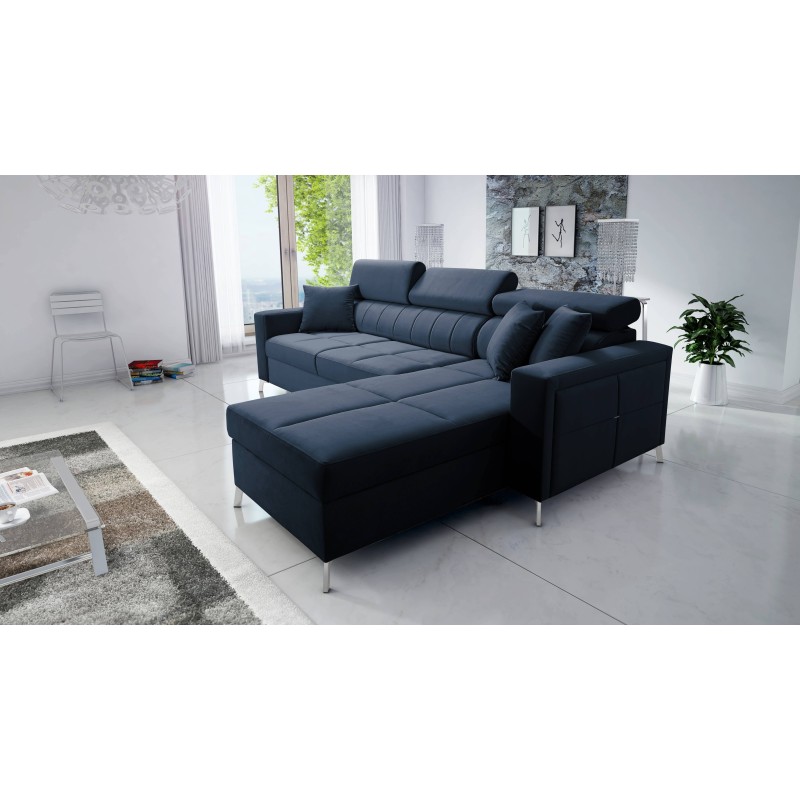 Narożnik Oslo I Maxi z funkcją spania Velvet, Jaguar 2186 | Fantastyczny komfort i styl w Twoim domu