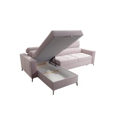 Oslo I Maxi Corner Sofa with Sleeping Function Velvet, Jaguar 2177 | Fantastic comfort and style in your home